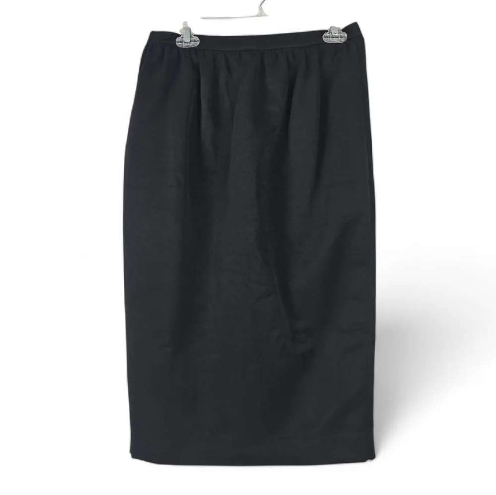 NWT J. Crew Long Pencil Skirt in Faille Sz. 8 Black Party Minimalist